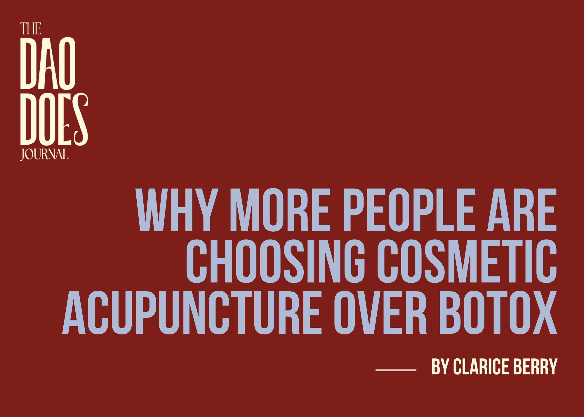 Why More People Are Choosing Cosmetic Acupuncture Over Botox? ~